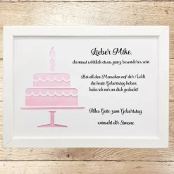 Geldgeschenk zum Geburtstag personalisiert Torte
