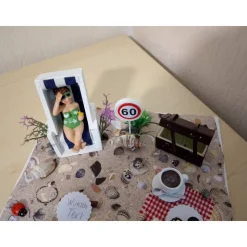 Geldgeschenk zum Geburtstag für Frauen – Relaxen im Strandkorb – Garten, Rente, Freizeit – Individuelle Zahl – Handgemachte Deko