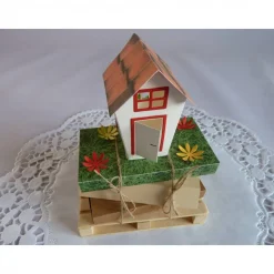 Geldgeschenk zum Hausbau oder Umzug, auf kleiner Palette