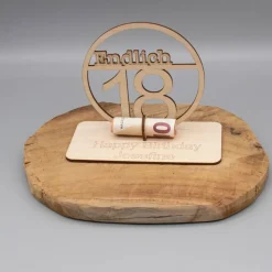 Geldgeschenk zum 18ten Geburtstag - aus Holz personalisiert
