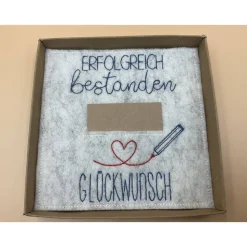 Geldgeschenk, zur bestandenen Prüfung   Schriftfarbe Blau