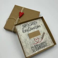 Geldgeschenk, zur bestandenen Prüfung   Schriftfarbe Anthrazit