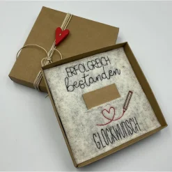 Geldgeschenk, zur bestandenen Prüfung   Schriftfarbe Anthrazit