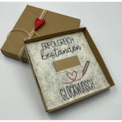 Geldgeschenk, zur bestandenen Prüfung   Schriftfarbe Anthrazit