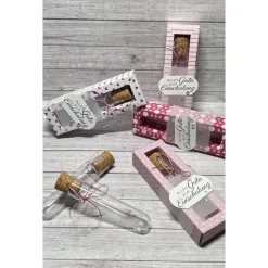 Geldgeschenk zur Einschulung / Schulanfang, Reagenzglas in Geschenkverpackung, Wunscherfüller in Shadowbox, Handarbeit