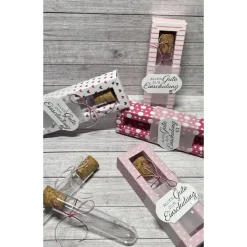 Geldgeschenk zur Einschulung / Schulanfang, Reagenzglas in Geschenkverpackung, Wunscherfüller in Shadowbox, Handarbeit