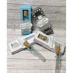 Geldgeschenk zur Einschulung / Schulanfang, Reagenzglas in Geschenkverpackung, Wunscherfüller in Shadowbox, Handarbeit