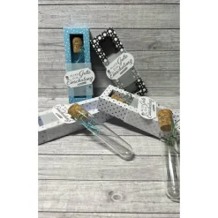 Geldgeschenk zur Einschulung / Schulanfang, Reagenzglas in Geschenkverpackung, Wunscherfüller in Shadowbox, Handarbeit