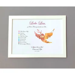 Geldgeschenk zur Firmung Mädchen und Jungen, Geschenk zur Firmung ,Bilderrahmen Friedenstaube