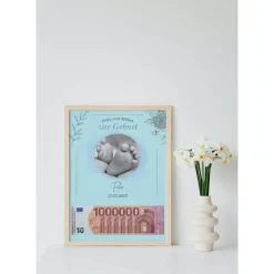 Geldgeschenk zur Geburt - deine erste Million | Geburtsgeschenk Geld personalisiert | personalisiertes Geschenk Geburt |