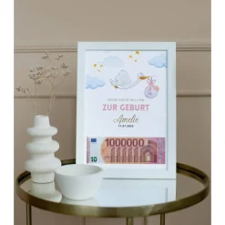 Geldgeschenk zur Geburt - deine erste Million | Geburtsgeschenk Geld personalisiert | personalisiertes Geschenk Geburt |