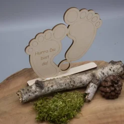 Geldgeschenk zur Geburt - Baby - aus Holz personalisiert