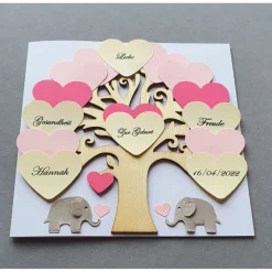 Geldgeschenk zur Geburt, Karte zur Geburt Mädchen,Geburtskarte Mädchen, Geschenk zur Geburt, Klappkarte personalisiert