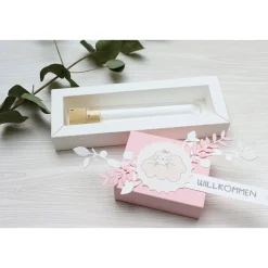 Geldgeschenk zur Geburt oder Taufe, Geschenkverpackung mit Reagenzglas