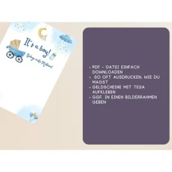 Geldgeschenk zur Geburt: Sichere dir eine digitale Datei für das perfekte Geschenk für die erstee Million!