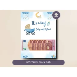 Geldgeschenk zur Geburt: Sichere dir eine digitale Datei für das perfekte Geschenk für die erstee Million!