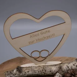 Geldgeschenk zur Hochzeit - aus Holz personalisiert