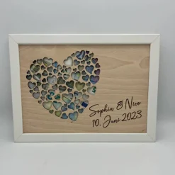 Geldgeschenk zur Hochzeit Personalisiert im Holz-Bilderrahmen – Individuelles Hochzeitsgeschenk & Geburtstagsgeschenk,