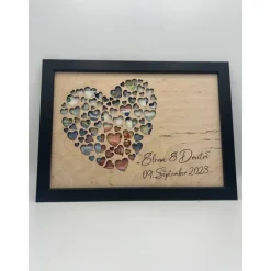 Geldgeschenk zur Hochzeit Personalisiert im Holz-Bilderrahmen – Individuelles Hochzeitsgeschenk & Geburtstagsgeschenk,