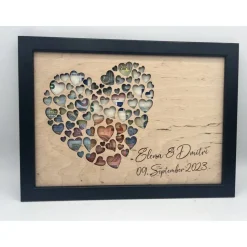 Geldgeschenk zur Hochzeit Personalisiert im Holz-Bilderrahmen – Individuelles Hochzeitsgeschenk & Geburtstagsgeschenk,