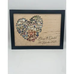 Geldgeschenk zur Hochzeit Personalisiert im Holz-Bilderrahmen – Individuelles Hochzeitsgeschenk & Geburtstagsgeschenk,