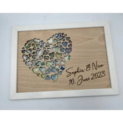 Geldgeschenk zur Hochzeit Personalisiert im Holz-Bilderrahmen – Individuelles Hochzeitsgeschenk & Geburtstagsgeschenk,