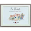 Geldgeschenk zur Hochzeit: Personalisiertes Steinbild Hochzeitsschiff – Hochzeitsgeschenk Reisen & Kreuzfahrt