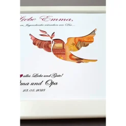 Geldgeschenk zur Jugendweihe Mädchen und Jungen, Bilderrahmen Friedenstaube