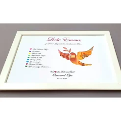 Geldgeschenk zur Jugendweihe Mädchen und Jungen, Bilderrahmen Friedenstaube