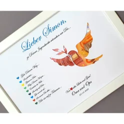 Geldgeschenk zur Jugendweihe Mädchen und Jungen, Bilderrahmen Friedenstaube