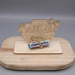 Geldgeschenk zur Taufe - Arche - aus Holz personalisiert