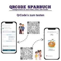 Geldgeschenk zur Taufe | Personalisiert | Digitale Spardose | QrCode Taufkarte | Arche Noah