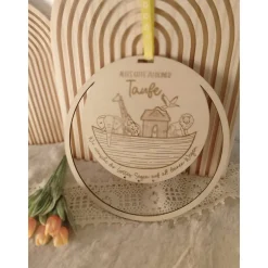 Geldgeschenk zur Taufe Arche Holz