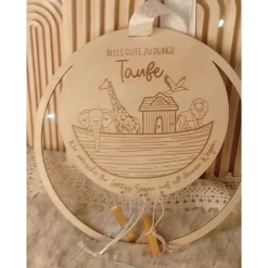 Geldgeschenk zur Taufe Arche Holz