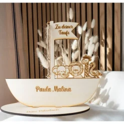 Geldgeschenk zur Taufe ARCHE NOAH aus Holz Taufgeschenk personalisiert Babygeschenk