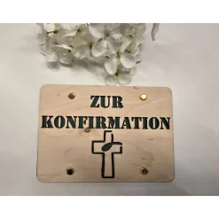 Geldgeschenk zur Taufe, Kommunion, Konfirmation aus 3 mm Sperrholz mit Kartonhintergrund
