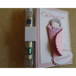 Geldgeschenk zurTaufe Geburt Taufgeschenk Mädchen Reagenzglas Geldkarte Verpackung Geldverpackung  Geschenk