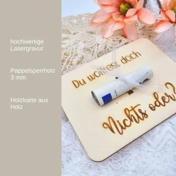 Geldgeschenke für jeden Anlass | Postkarte aus Holz | Du wolltest doch nichts | Karte aus Holz | Geburtstag