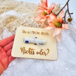 Geldgeschenke für jeden Anlass | Postkarte aus Holz | Du wolltest doch nichts | Karte aus Holz | Geburtstag