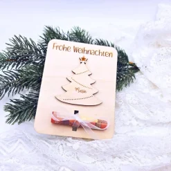 Geldgeschenke Weihnachten | Karte aus Holz | Gutschein als Geschenk | kleine Weihnachtsgeschenke  | Geschenkidee