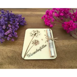 Geldgeschenkkarten aus Holz / Einschulung / Wunscherfüller / Gutschein