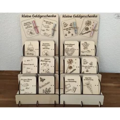 Geldgeschenkkarten aus Holz / Hochzeit / Glückwünsche / Wunscherfüller / Gutschein