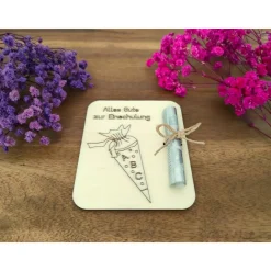 Geldgeschenkkarten aus Holz / Einschulung / Wunscherfüller / Gutschein