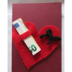 Geldgeschenk-Klappkarte Herz