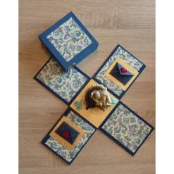 Geldgeschenkverpackung - Goldhochzeit - blau-weiß-gold-rot