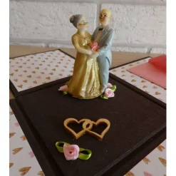 Geldgeschenkverpackung - Goldhochzeit - mit Goldhochzeitsfigur