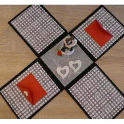 Geldgeschenkverpackung - Hochzeit (Männer) - schwarz-weiß-rot