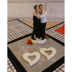 Geldgeschenkverpackung - Hochzeit (Männer) - schwarz-weiß-rot