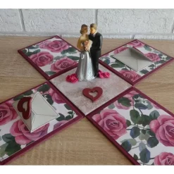 Geldgeschenkverpackung - Silberhochzeit - Rosen