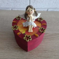 Geldgeschenkverpackung Herz mit Engelchen